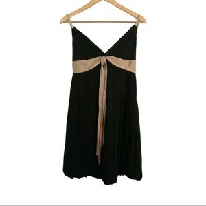 BCBGMaxAzria Sz 8 Black Silk Bubble Cocktail Dress